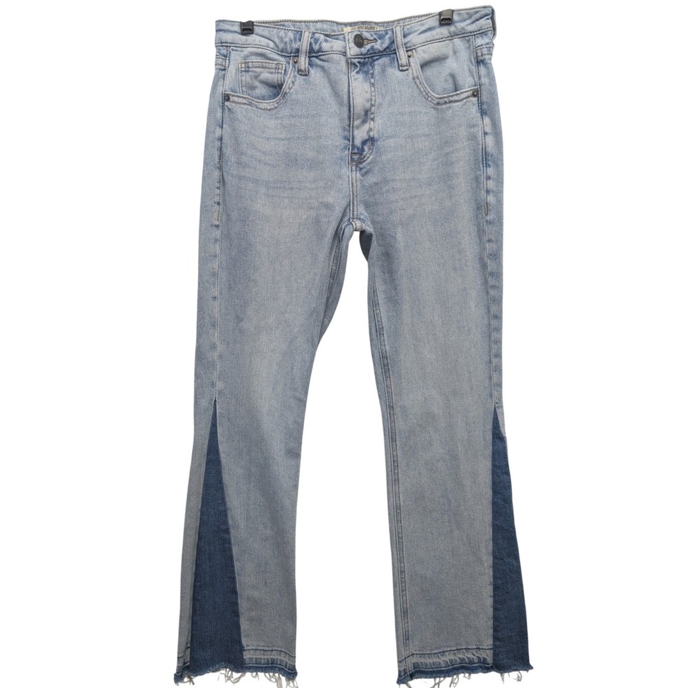 Rock & Roll Denim High Rise Bootcut Jeans Womens 30 Light Wash Raw Hem‎ Edgy